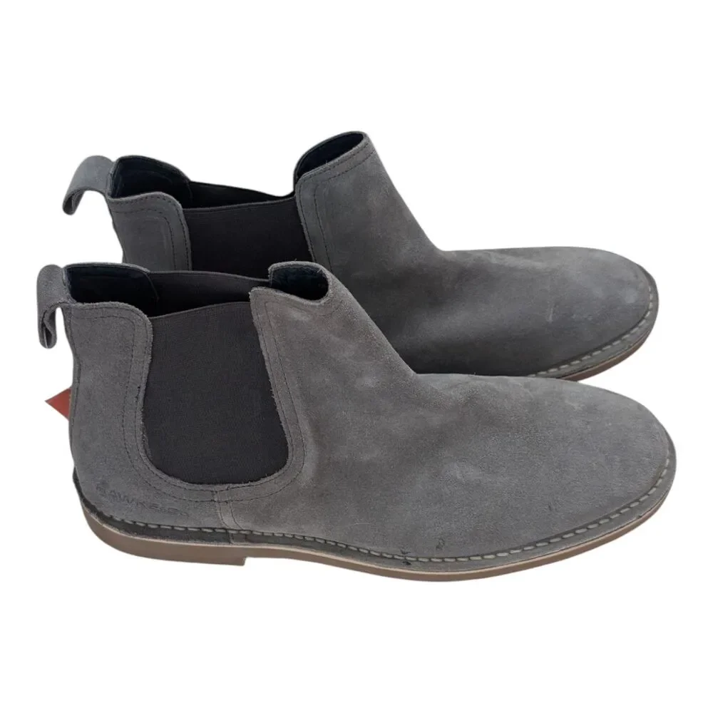 Hawke & Co Men's Skylark Gray Suede & Textile Chelsea Boots Round Toe 11 Classic